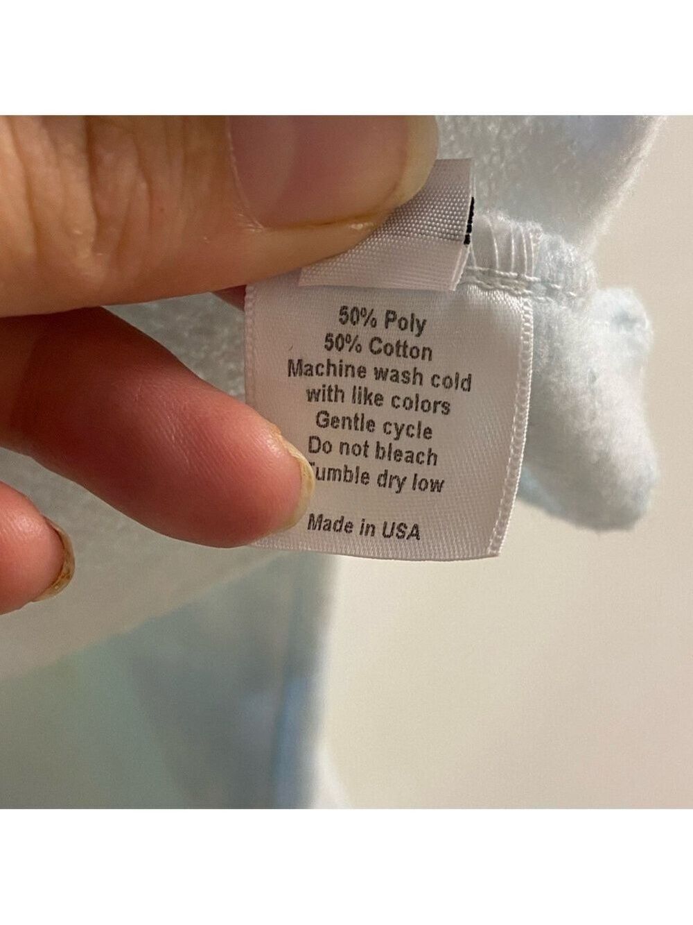 Boyed by Delaney Child crewneck cropped sweatshirt baby blue white Medium NWT - Picture 6 of 6